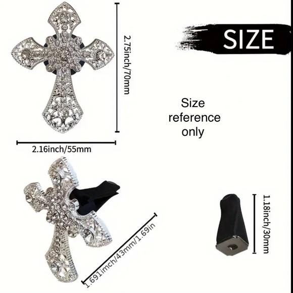 Diamond Bling Cross Car Air Freshener Clip - Elegant Scent Diffuser NIP - Picture 2 of 4